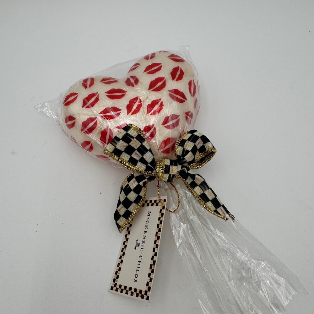MacKenzie Childs Heart Lollipop Pick Hot Lips NWT